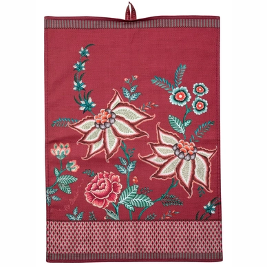 Theedoek Pip Studio Flower Festival Dark Pink 50 X 70 Cm Kookexpert